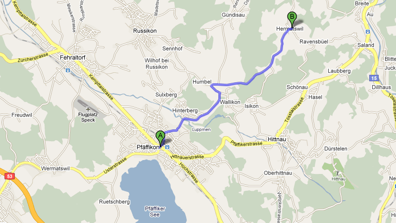 Anfahrt nach Hermatswil